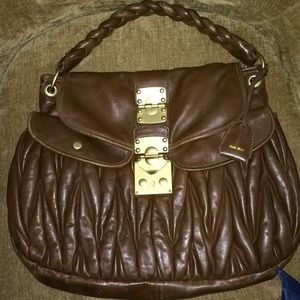 Miu Miu braided shoulder strapped handbag